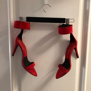 Red Suede Sandals-39